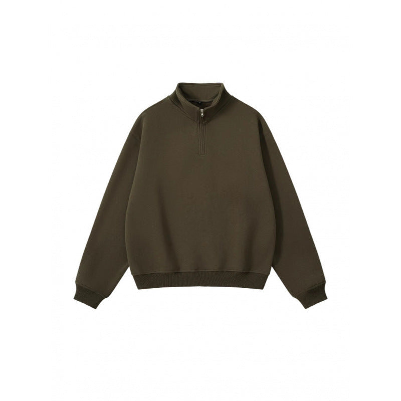Unisex Oversize-Halfzip-Sweatshirt made of cotton blend with standing collar and ribbed cuffs Mune Fashion