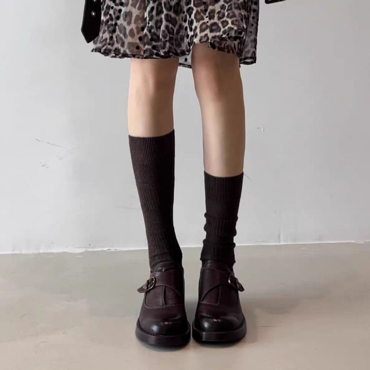 Ladies Elegant Ballerinas with Decorative Buckle Mune Fashion