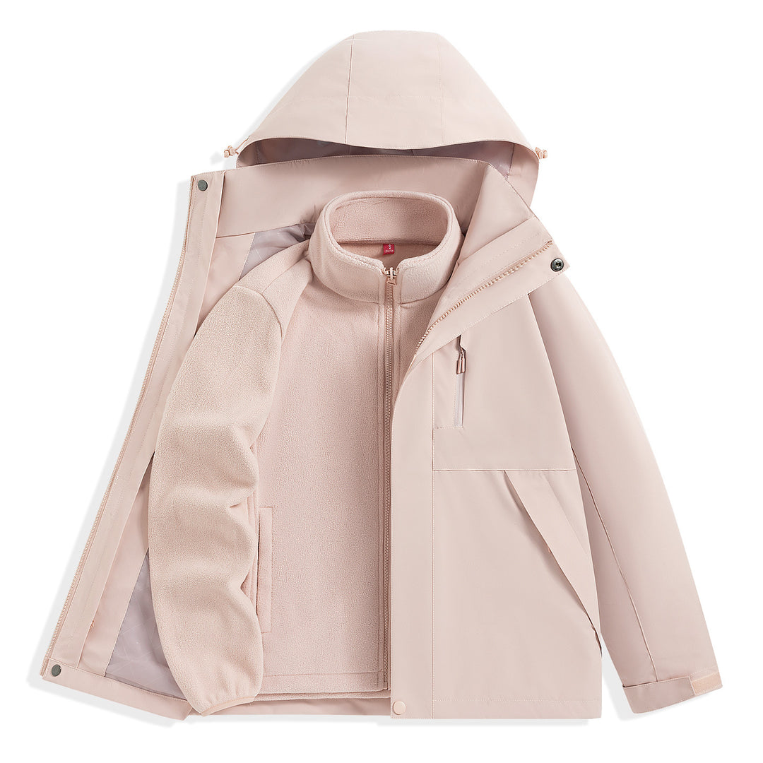 Men's two-layer outdoor parka with removable fleece inner jacket and hood Mune Fashion