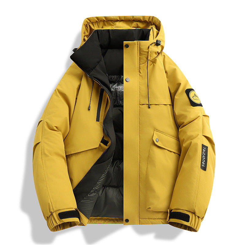 Men's padded hooded winter jacket with windproof outer shell, quilted thermal lining, and multifunctional pockets Mune Fashion