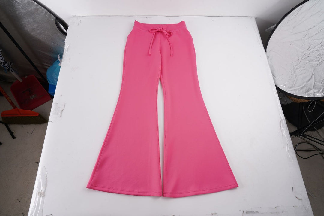 Women's flared trousers with drawstring and stretch jersey Mune Fashion