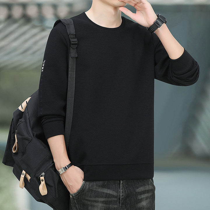 Men's Crew Neck Sweatshirt with Brushed Interior and Slim Hem Mune Fashion