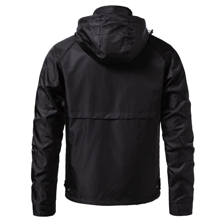 Men's Water-Repellent Hooded Jacket in Utility Style with Snap Button Placket and Flap Pockets Mune Fashion