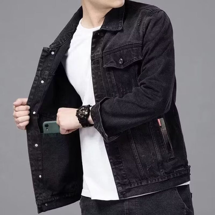 Men's Stylish Denim Jacket with Buttons Mune Fashion