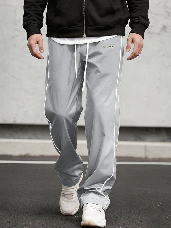 Men's Sporty Leisure Pants with Side Contrast Stripes Mune Fashion