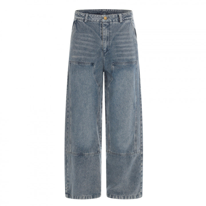 Women's high-cut wide-leg jeans in utility style with patch pockets Mune Fashion