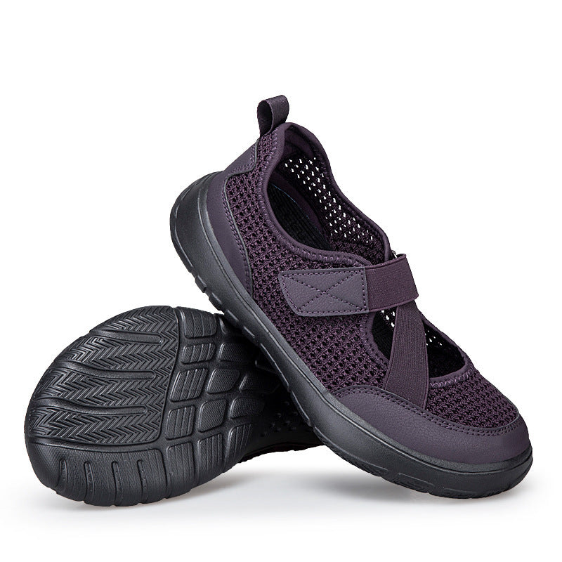 Ladies non-breathable knitted strap sneakers with Velcro fastener padded comfort sole and flexible profile outsole Mune Fashion