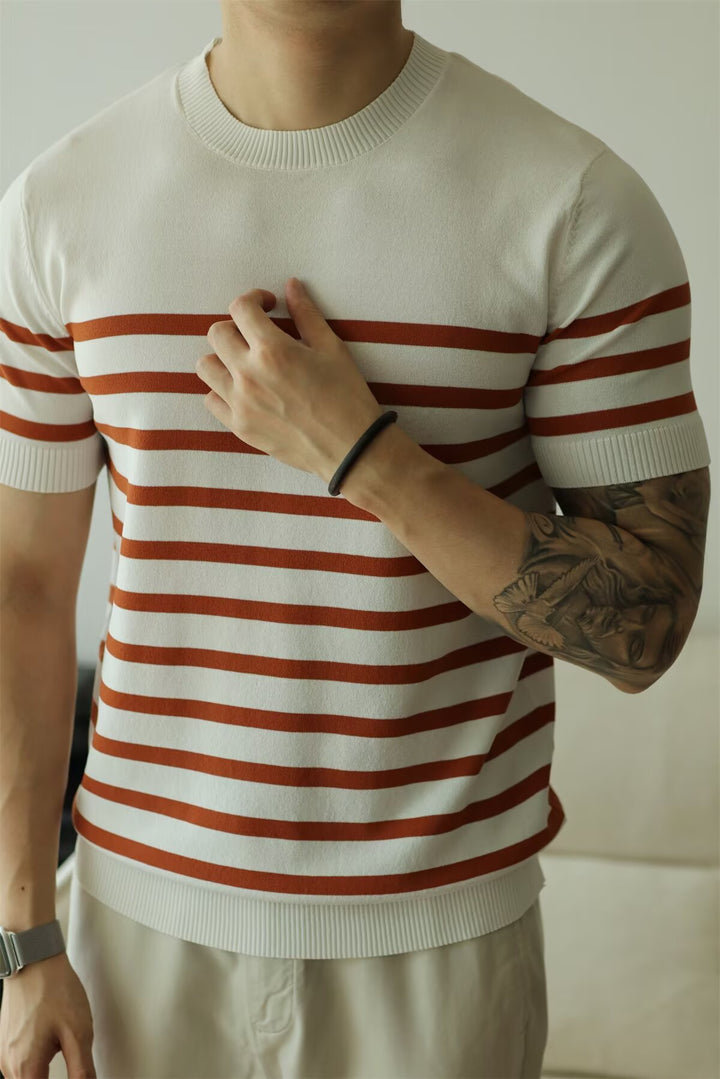 Men's Fashionable Striped Knit Sweater Mune Fashion