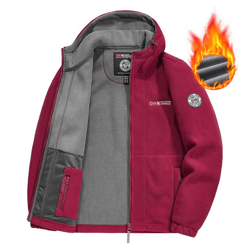 Men's fleece jacket with practical collar protection Mune Fashion