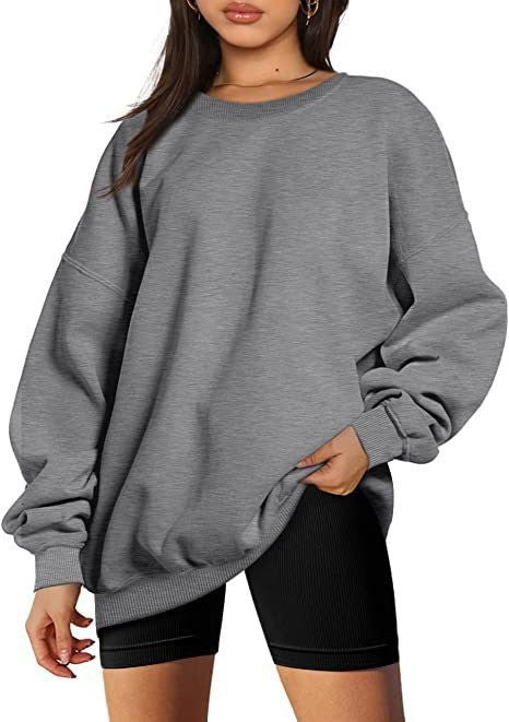 Women's extra long oversized sweatshirt with balloon sleeves, ribbed hem and brushed interior Mune Fashion
