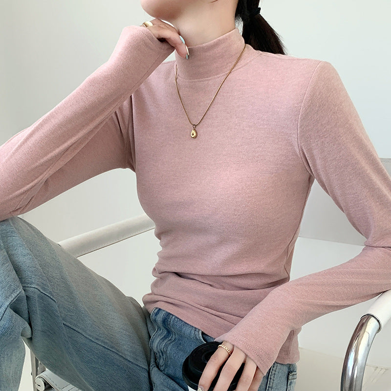 Women's Elegant and Comfortable Long Sleeve Shirt with Stand-up Collar Mune Fashion