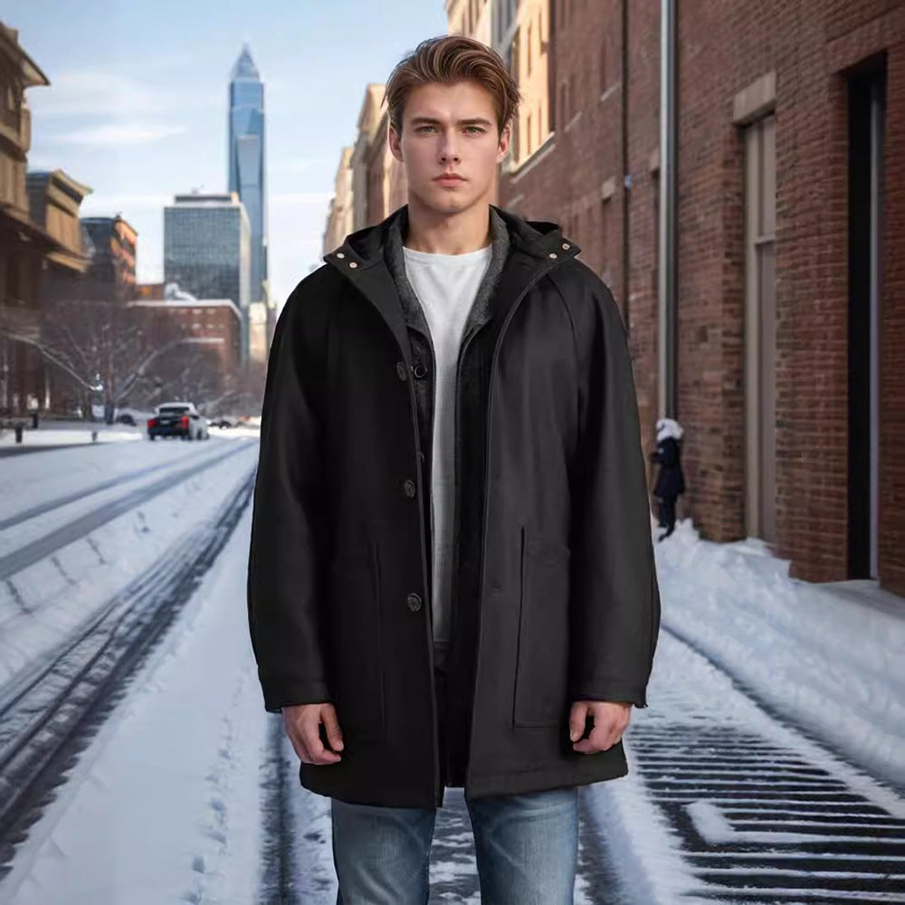 Men's oversized hooded coat with teddy lining Mune Fashion