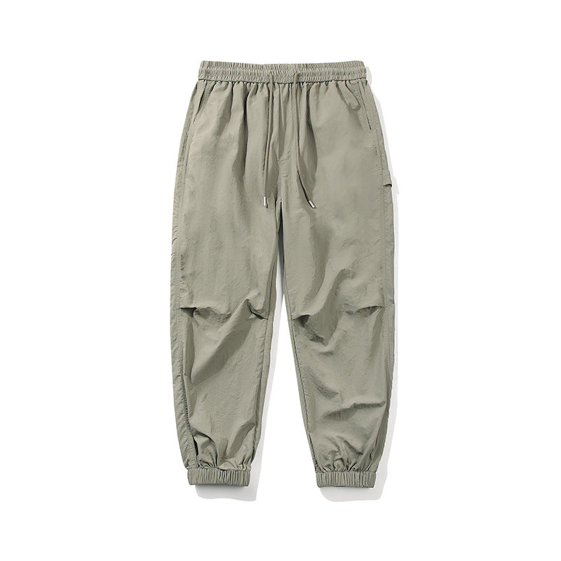 Men's Technical Ripstop Jogger Pants with Drawstring, Knee Panels and Ribbed Cuff Mune Fashion