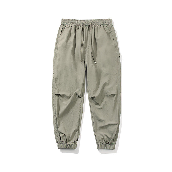 Men's Technical Ripstop Jogger Pants with Drawstring, Knee Panels and Ribbed Cuff Mune Fashion