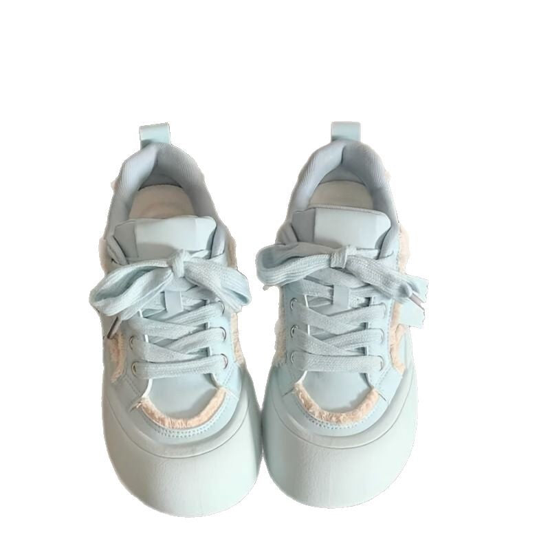 Women's Comfortable Sneakers with Bulky Sole and Playful Lace Details Mune Fashion