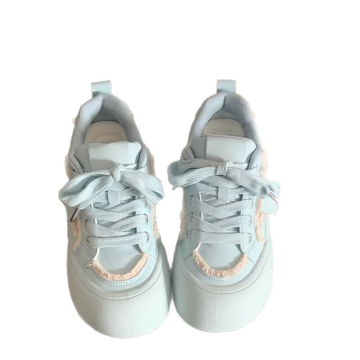 Women's Comfortable Sneakers with Bulky Sole and Playful Lace Details Mune Fashion