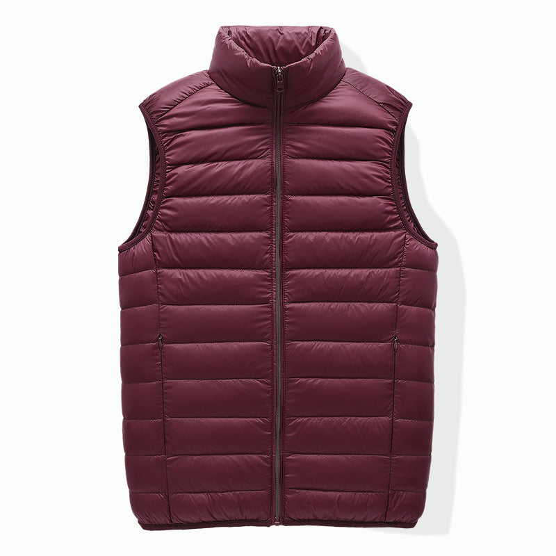 Men's compact padded insulation vest with packing function and stand-up collar Mune Fashion