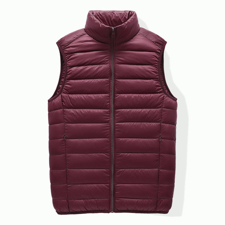Men's compact padded insulation vest with packing function and stand-up collar Mune Fashion