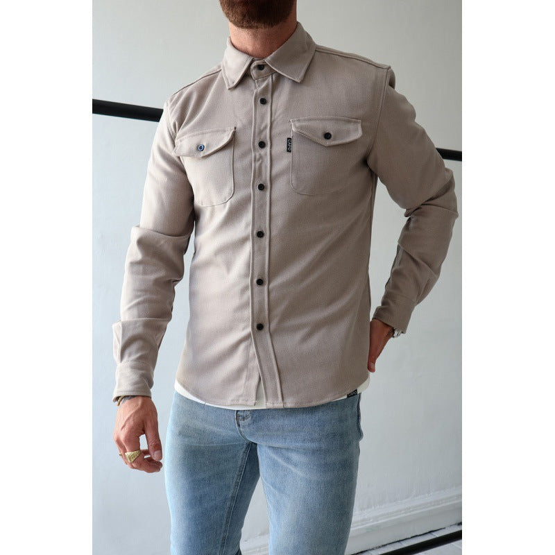 Men's shirt jacket with chest pockets and tailored fit Mune Fashion