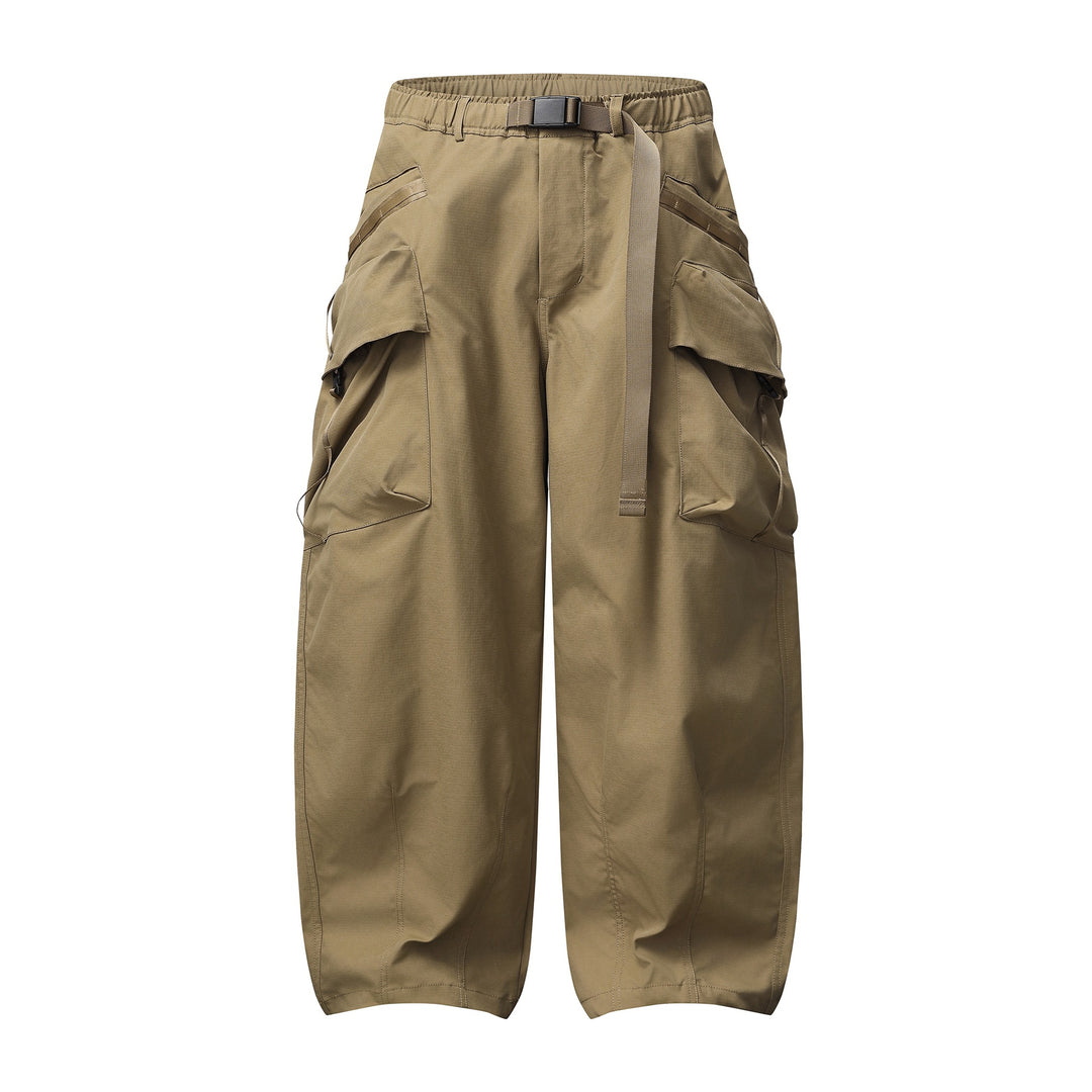Women's Wide Cargo Culotte with Applied Pockets and Integrated Webbing Belt Mune Fashion