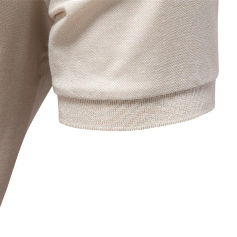 Men's fine-knit short-sleeve polo shirt with open V-neck and elastic hem Mune Fashion