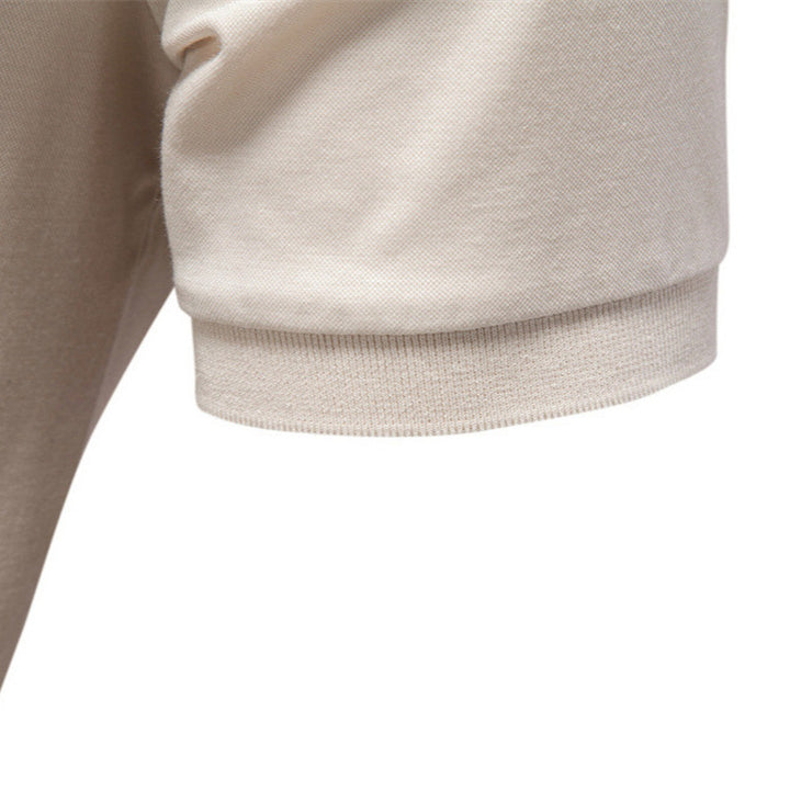 Men's fine-knit short-sleeve polo shirt with open V-neck and elastic hem Mune Fashion