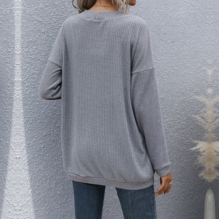 Women casual ribbed knit cardigan with pockets and open cut Mune Fashion