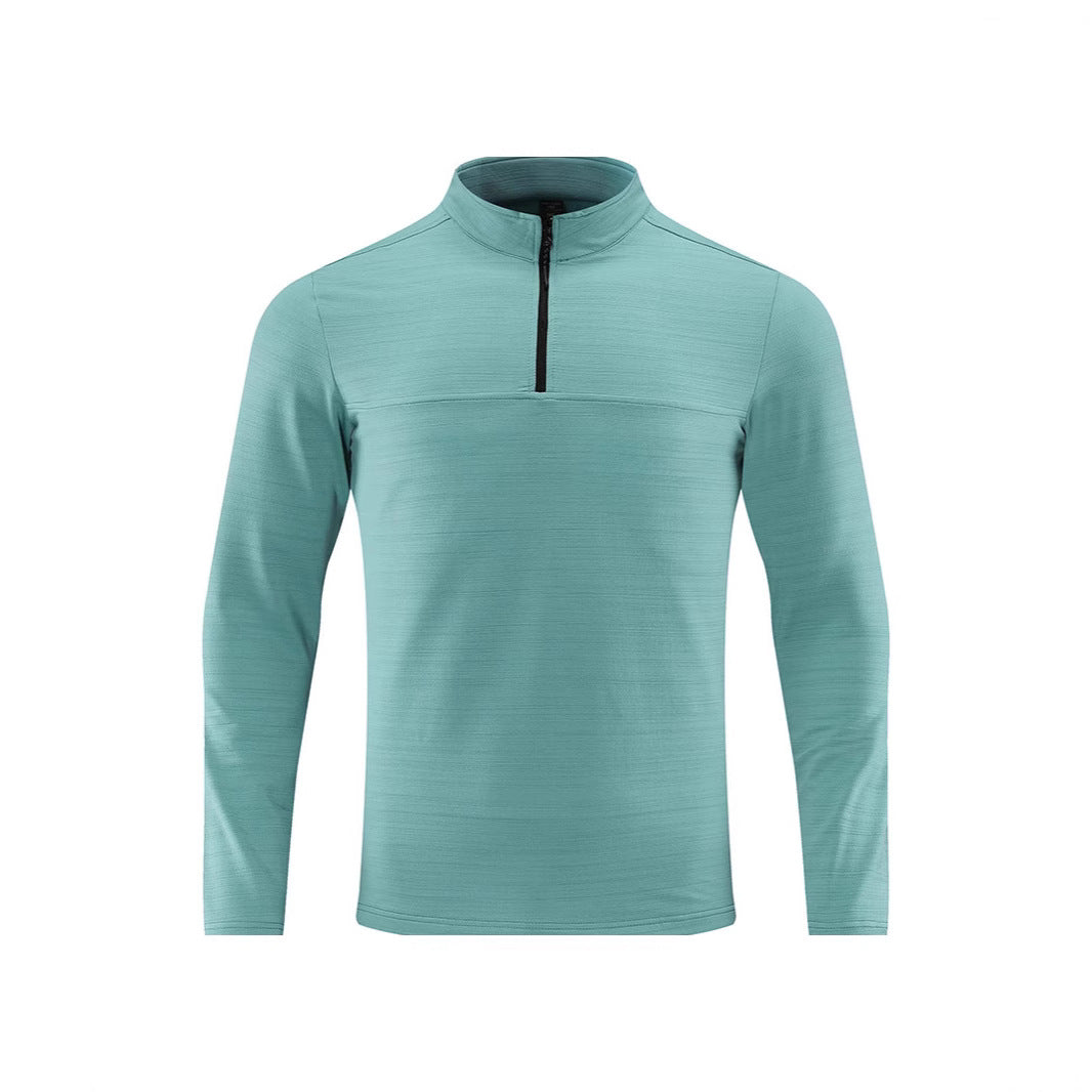 Men's Thermal Long Sleeve Shirt with Half Zip and Stand Collar Mune Fashion