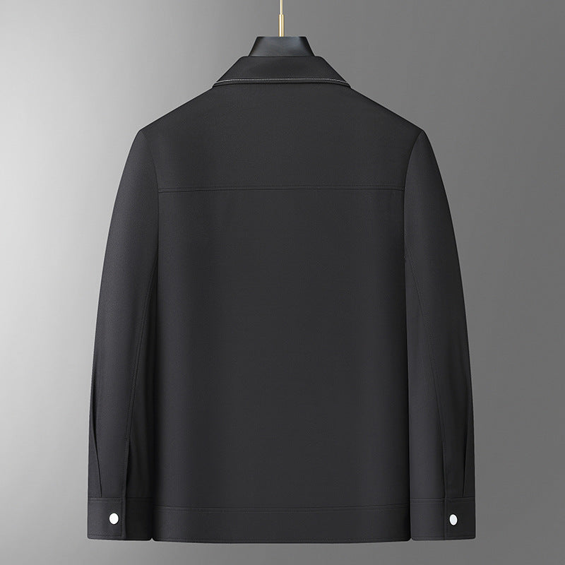 Men's Minimalist Shirt Jacket made of soft Vegan Leather with concealed snap button placket Mune Fashion