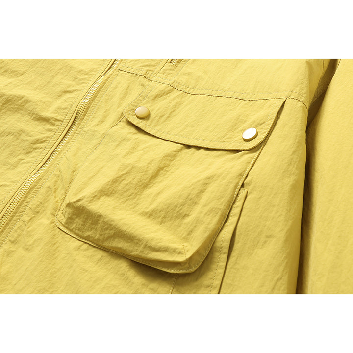 Unisex Lightweight Boxy Windbreaker with Hood, Utility Chest Pocket and Drawstring Mune Fashion