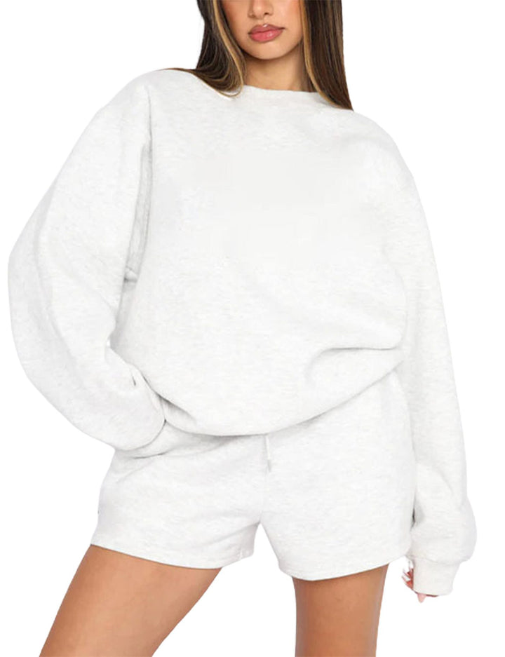 Women's oversized sweatshirt and shorts home set made of soft terry Mune Fashion