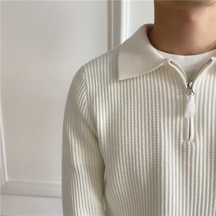 Men's Elegant Pullover with Zipper Mune Fashion