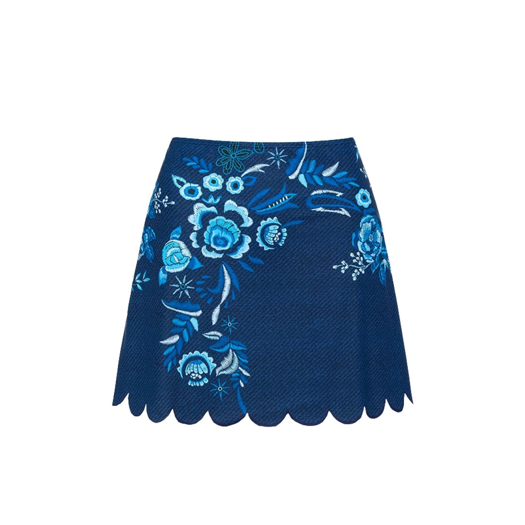 Women V neck swimsuit with playful bows and floral embroidery Mune Fashion