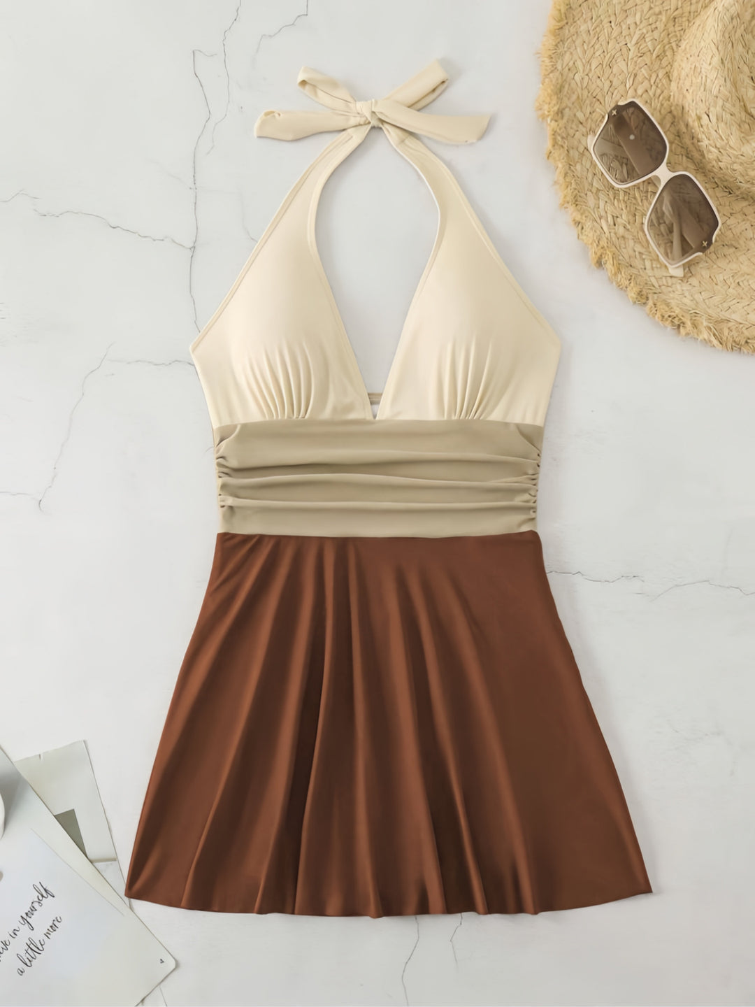 Women's Flowing Swimsuit with Deep V-Neck Mune Fashion