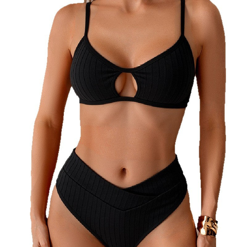 Women's High-Cut Bikini with Stylish Keyhole Neckline Mune Fashion