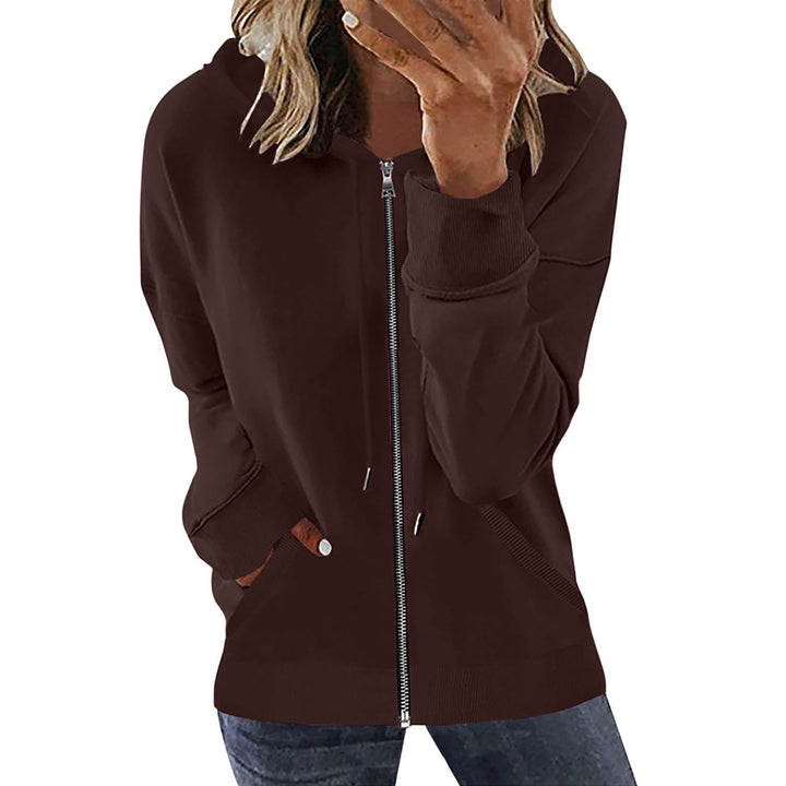 Women's hooded jacket with full zipper, kangaroo pockets and elastic cuffs Mune Fashion