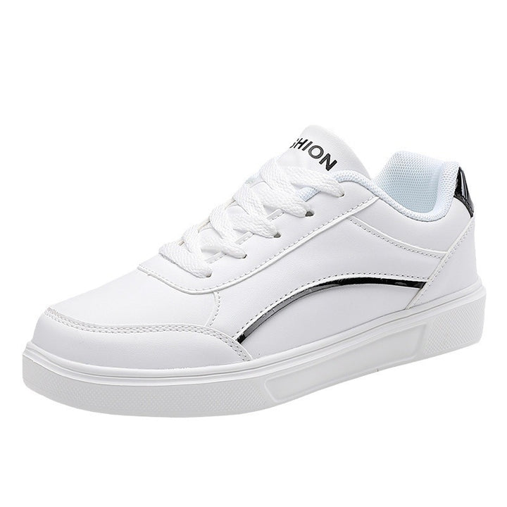 Unisex low urban city sneakers with vegan artificial leather, subtle metallic decorative edge, and shock-absorbing EVA sole Mune Fashion