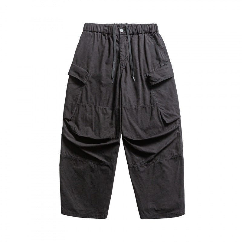 Men's Baggy Cargo Pants with Elastic Waistband, Drawstring, and Reinforced Knee Areas Mune Fashion