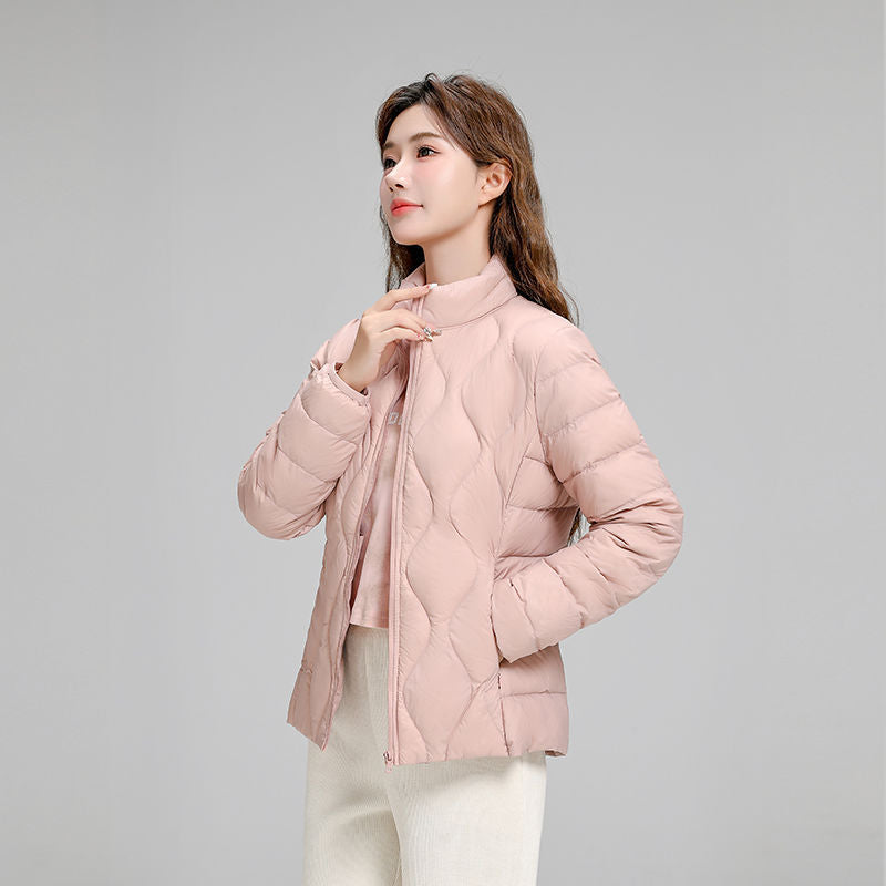 Women's Lightweight Quilted Hooded Jacket with Diamond Quilting and Thermal Insulation Mune Fashion