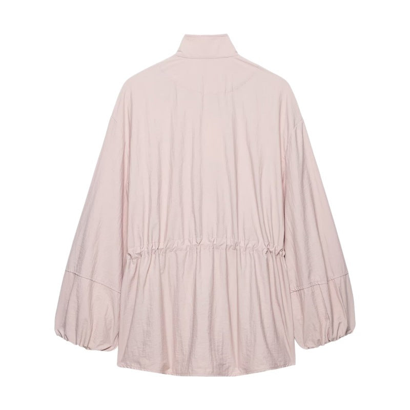 Women's lightweight oversized parka with drawstring waist and balloon sleeves Mune Fashion