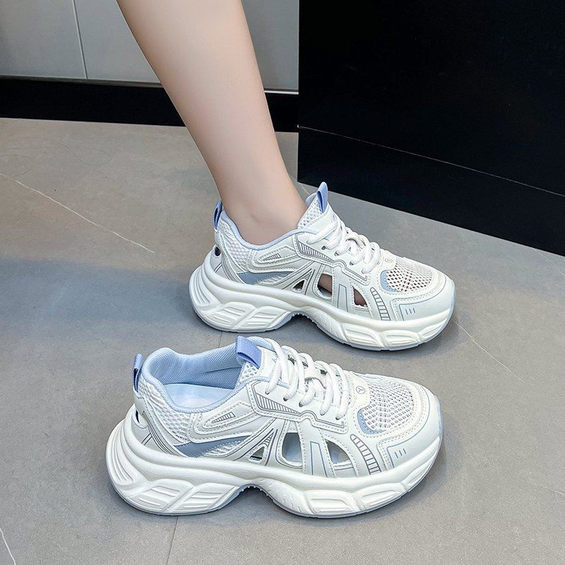 Women's Sporty Mesh Sneakers with Breathable Construction and Cushioning Sole Mune Fashion