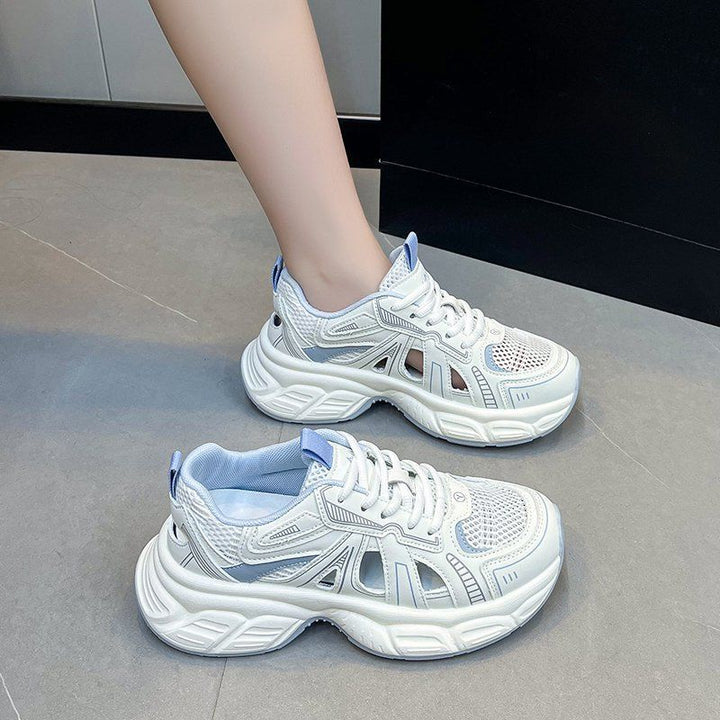 Women's Sporty Mesh Sneakers with Breathable Construction and Cushioning Sole Mune Fashion
