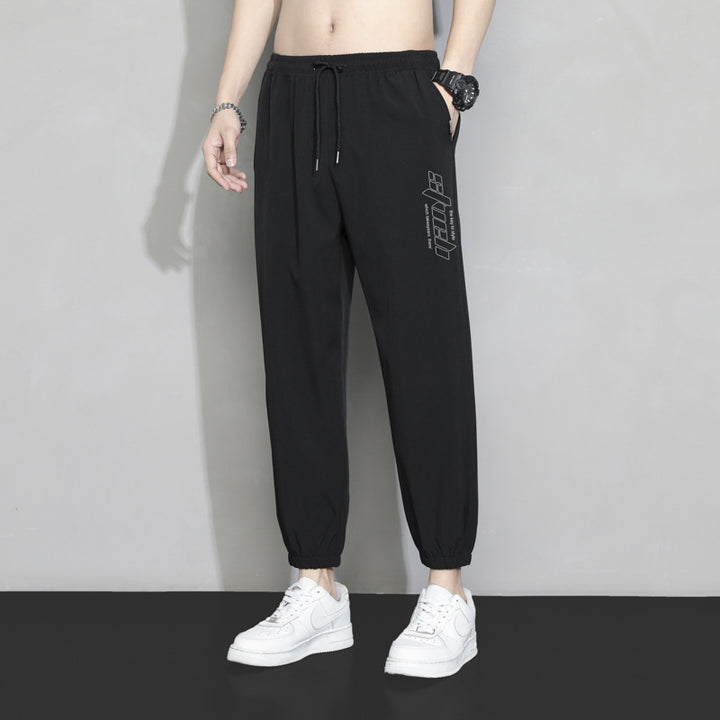 Men's sporty joggers with elastic waistband