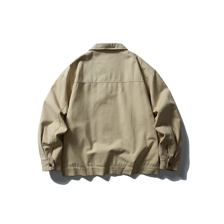 Unisex Kastig cut canvas workwear jacket with full zipper and patch chest pockets Mune Fashion