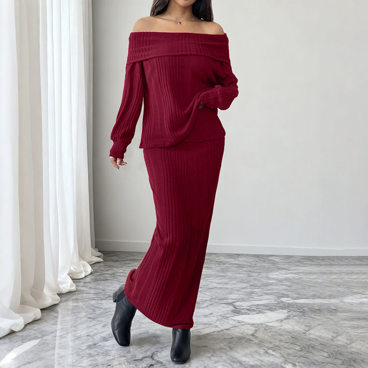 Women Elegant Knit Dress Set Mune Fashion