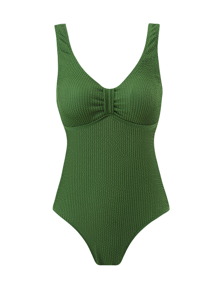 Women High-Quality One-Piece Swimsuit with Waffle Structure Mune Fashion