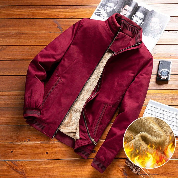 Men's Windproof Casual Bomber Jacket with Thermo Teddy Lining Mune Fashion