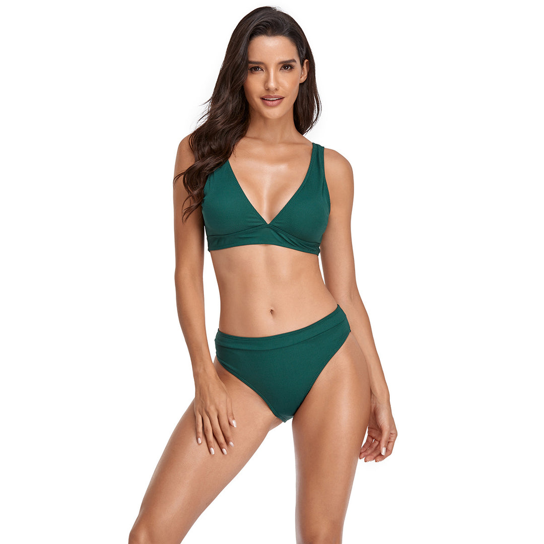 Women's triangle bikini set with fashionable cut and high waist Mune Fashion