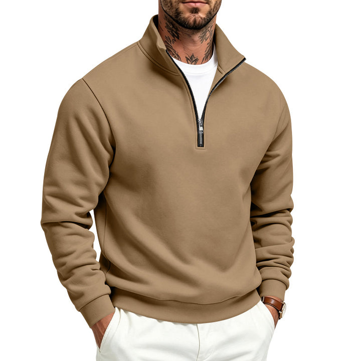 Men's half-zip sweatshirt with turtleneck and soft fleece inner side Mune Fashion