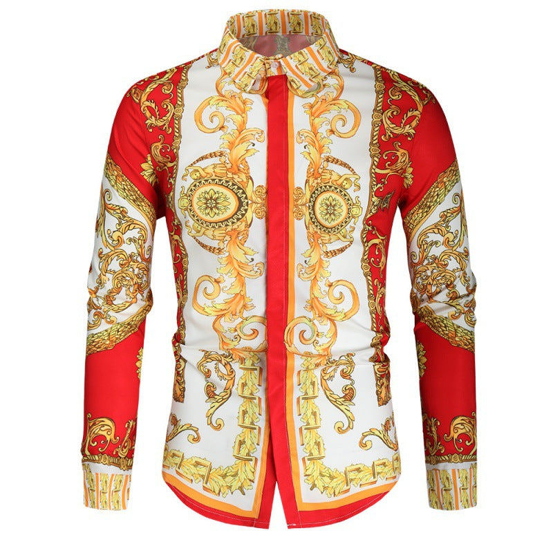 Men's Luxury Shirt with Impressive Baroque Pattern Mune